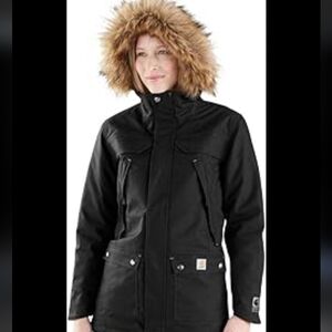 NWT Carhartt XS Quick Duck Sawtooth Parka Warm Winter Coat Hooded Black